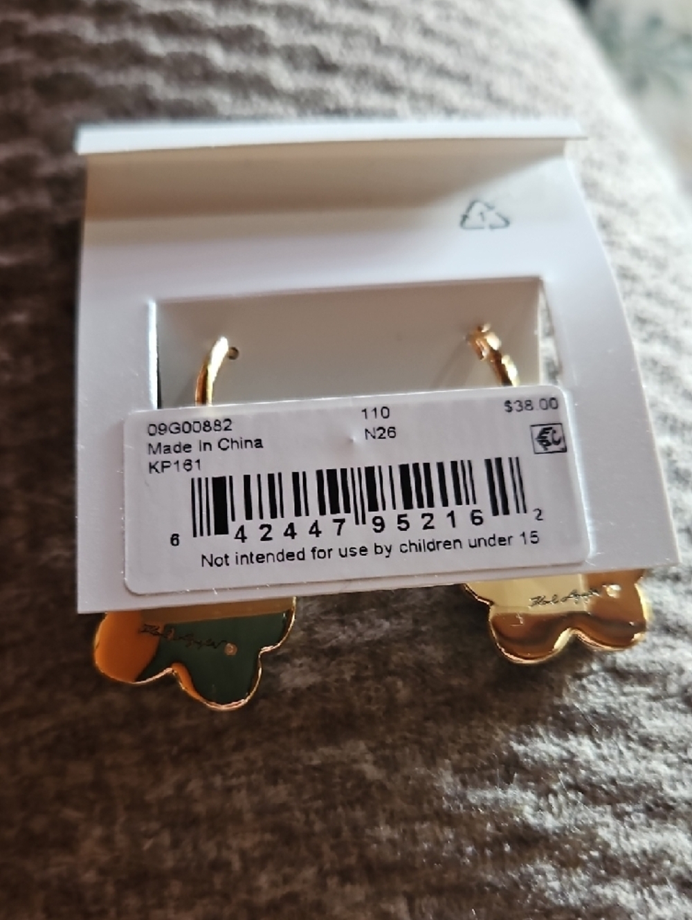 Karl Lagerfeld Gold Orchid And Crystal Drop Earrings - Picture 5 of 9